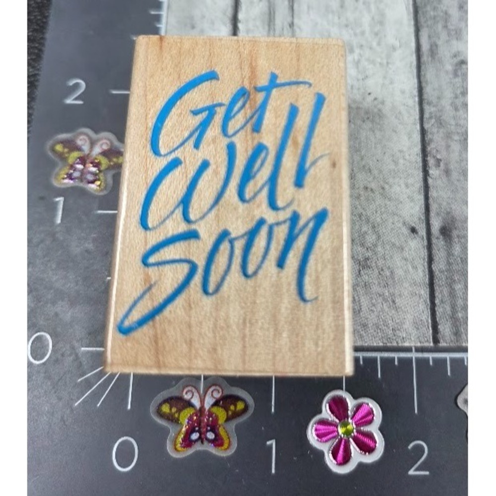 Hero Arts Get Well Soon C1117 1996 Rubber Stamp Wood #i53